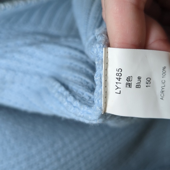 Blue Chunky Knit Open Front Cardigan with Pockets Unbranded Girls Size 150 / 12 - Picture 2 of 4